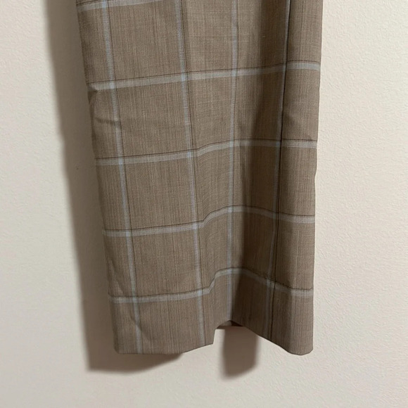 NWT Banana Republic Logan wool neutral plaid checkered trouser pants 2 SHORT - Picture 5 of 6